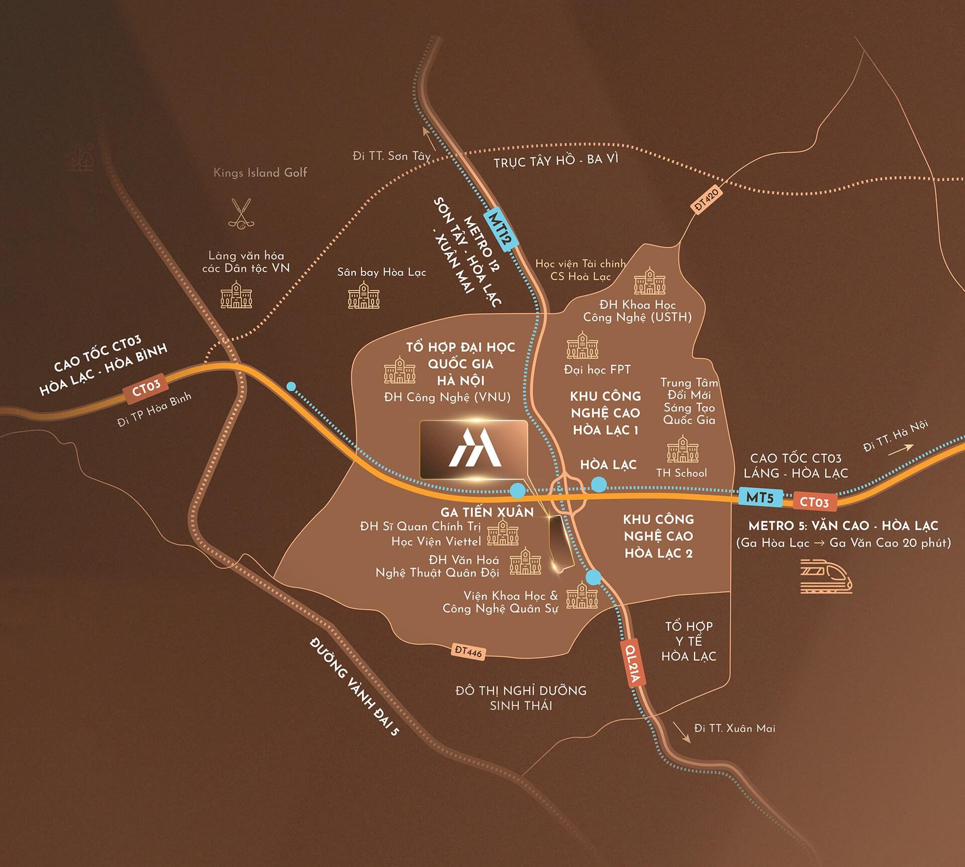 vị trí dự án hòa lạc metro city
